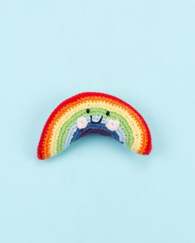Rainbow Knitted Rattle