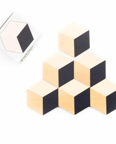 Geometric Table Tiles | Black & Beige (6)