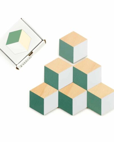Geometric Table Tiles | Green & Grey (6)