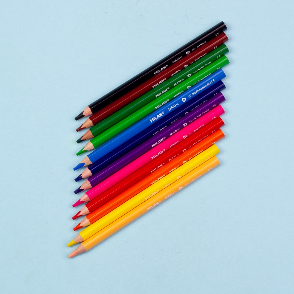 Milan // 12 Pack Triangular Coloured Pencils Milan // 12 Pack Triangular Coloured Pencils