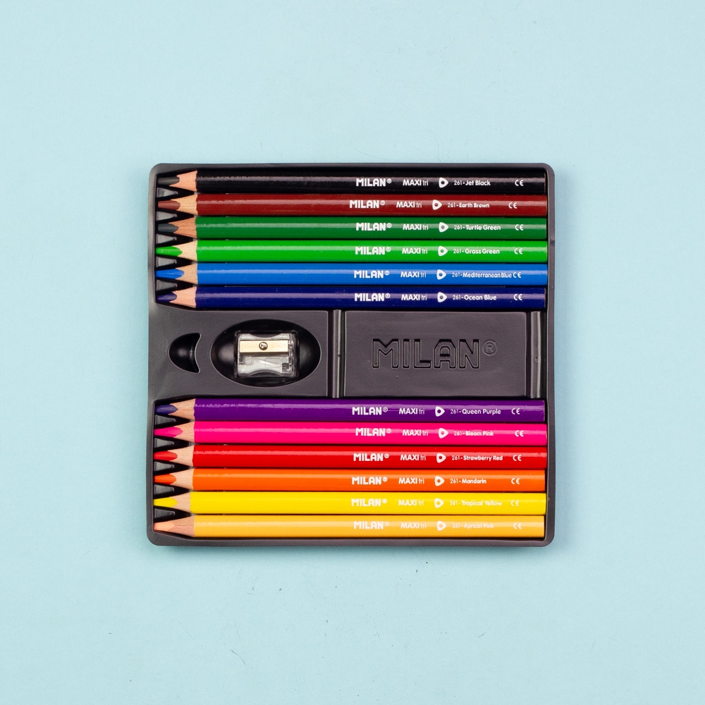 Milan // 12 Pack Triangular Coloured Pencils Milan // 12 Pack Triangular Coloured Pencils