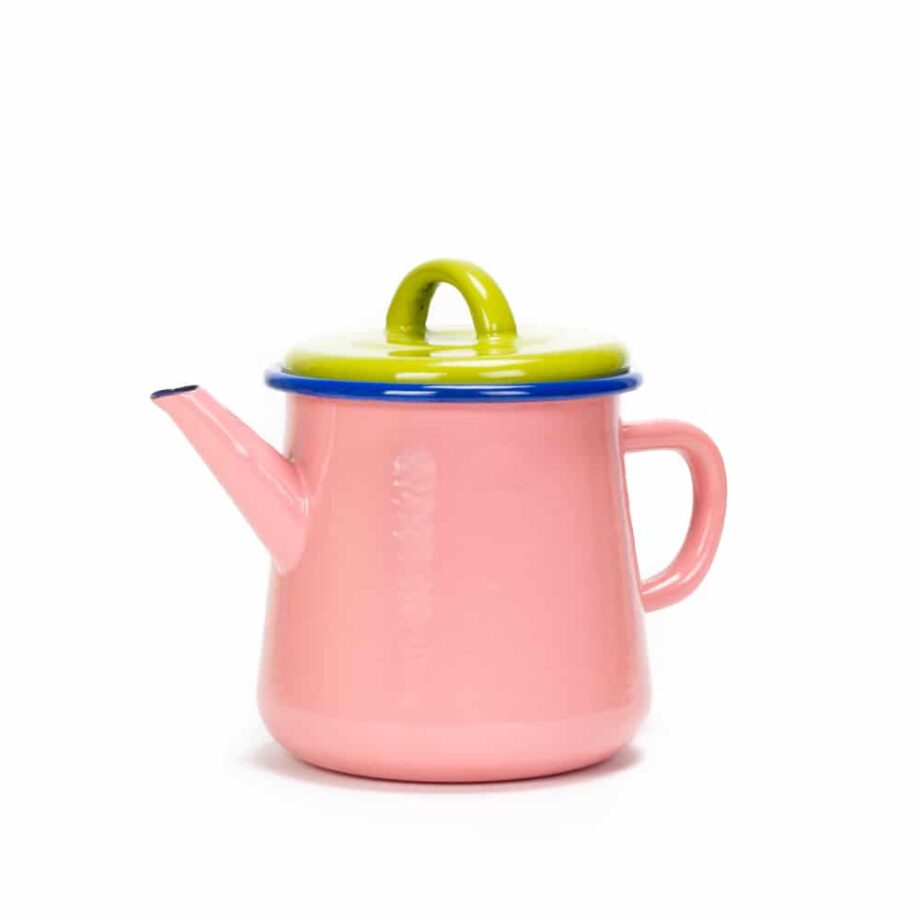 Bornn |Colorama Tea Pot Soft Pink & Chartreuse & Electric Blue Rim-100