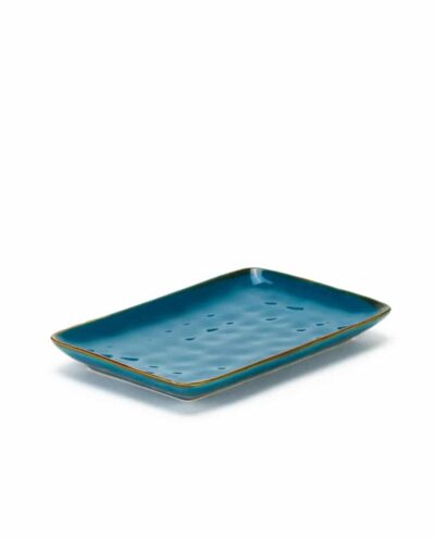 Teal Blue Rectangular Tray