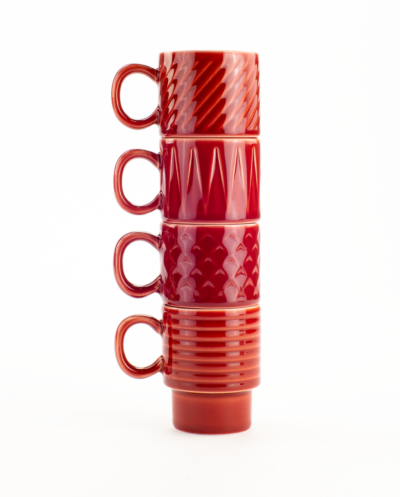 Geo Red Espresso Mugs