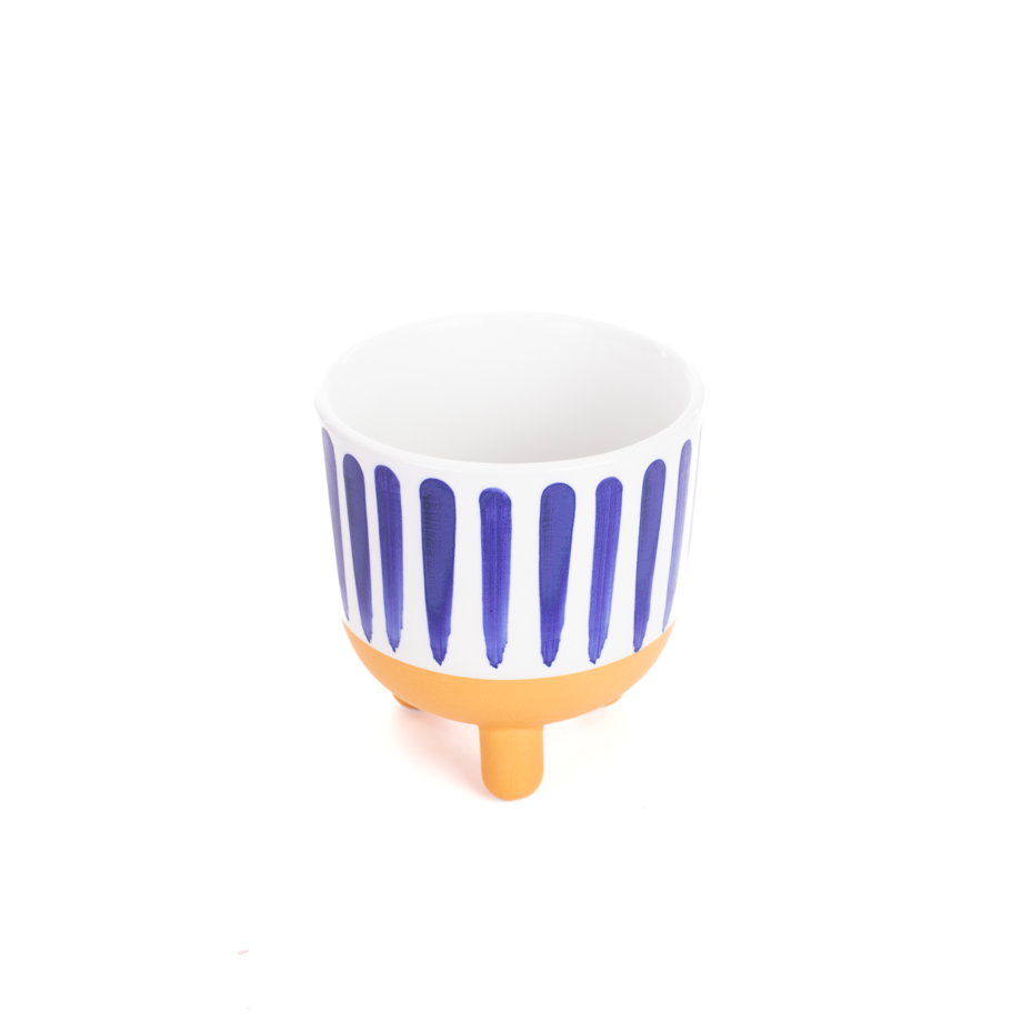 3-legged-blue-stripe-pot-eyemindheart-eyemindheartshop