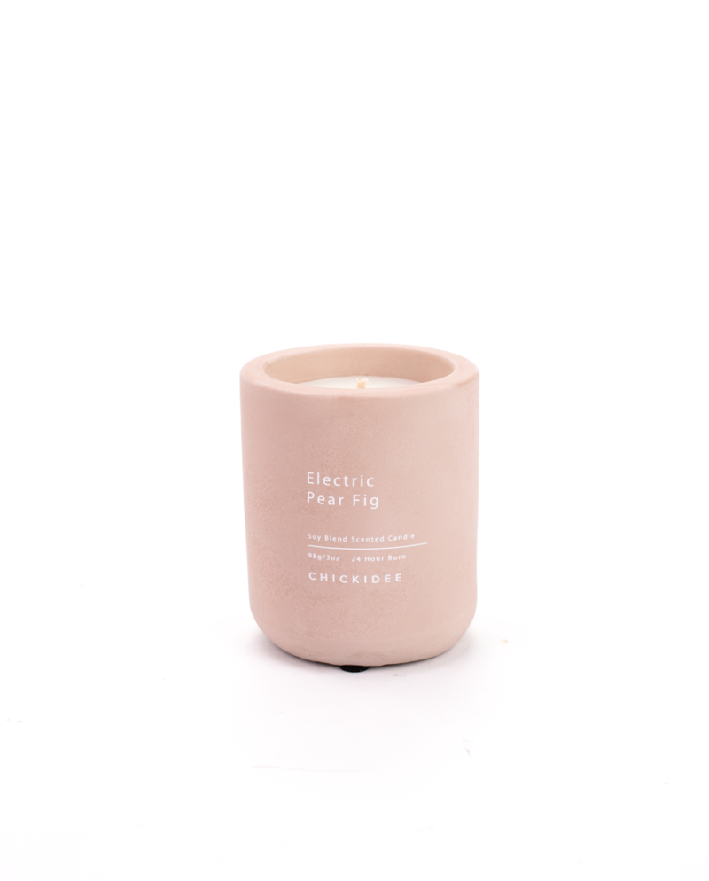 Mini Pink Electric Pear Fig Concrete Candle