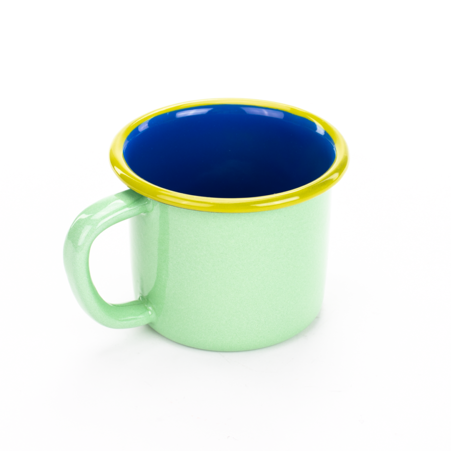 Mint and Electric Blue with Chartreuse Rim Bornn MugEyeMindHeart-Shop-Hertford-62