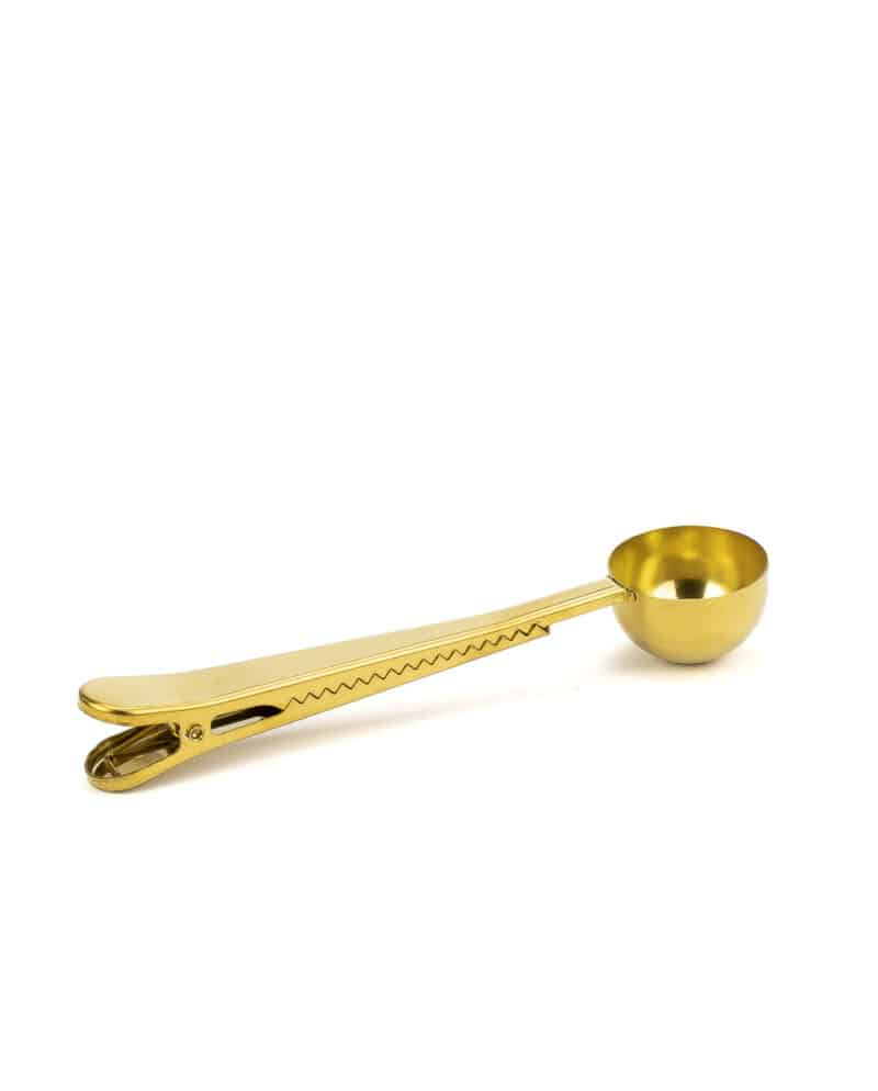 Gold Coffee Scoop with Clip