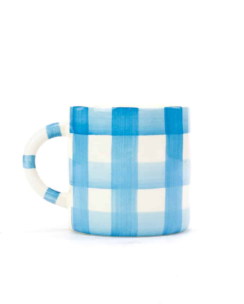 Gingham Mug Blue