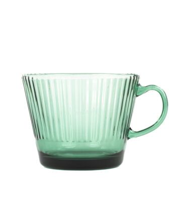 Ribbed glass mug | Green